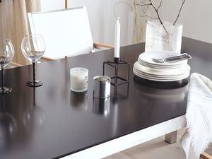 Beliani Stół ogrodowy szklany czarny GROSSETO 2