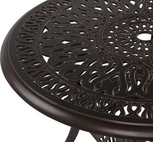 Beliani Stół ogrodowy okrągły 90 cm brązowy ANCONA 3