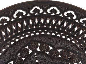 Beliani Stół ogrodowy metalowy 102 cm brązowy SALENTO 3