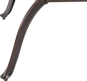 Beliani Stół ogrodowy metalowy 102 cm brązowy SALENTO 4