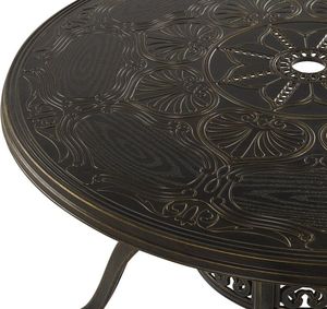 Beliani Stół ogrodowy okrągły 100 cm brązowy Sapri 2