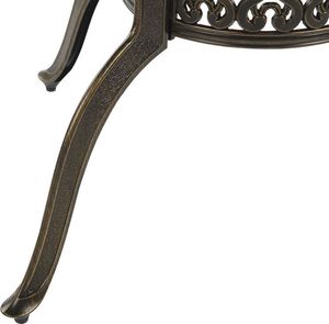 Beliani Stół ogrodowy okrągły 100 cm brązowy Sapri 3