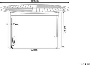 Beliani Stół ogrodowy akacjowy jasne drewno TOLVE 4