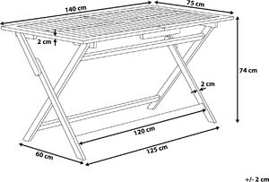 Beliani Stół ogrodowy drewniany 140x75cm CENTO (77022) 7