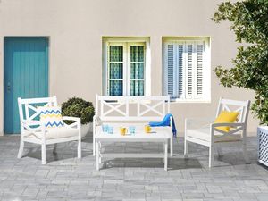 Beliani Stół ogrodowy 100x55cm biały BALTIC (87909) 2