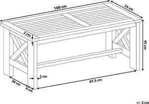 Beliani Stół ogrodowy 100x55cm biały BALTIC (87909) 7