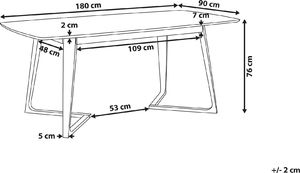 Beliani Stół do jadalni 180 x 90 cm ciemne drewno HUXTER 5