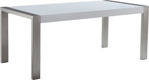 Beliani Stół do jadalni 180 x 90 cm biało-srebrny ARCTIC I 1