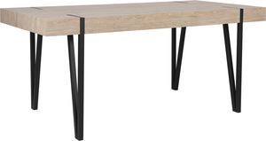 Beliani Stół do jadalni 180 x 90 cm jasne drewno z czarnym ADENA 1