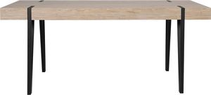 Beliani Stół do jadalni 180 x 90 cm jasne drewno z czarnym ADENA 3