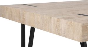 Beliani Stół do jadalni 180 x 90 cm jasne drewno z czarnym ADENA 4