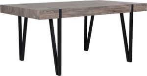 Beliani Stół do jadalni 180 x 90 cm ciemne drewno z czarnym ADENA 1