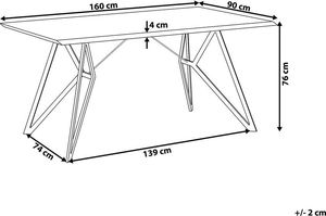 Beliani Stół do jadalni 160 x 90 cm efekt betonu BUSCOT 7