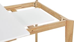 Beliani Stół do jadalni rozkładany 140/180 x 90 cm biały z jasnym drewnem SOLA 5