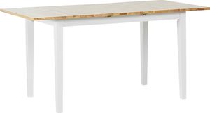 Beliani Stół do jadalni rozkładany 120/150 x 80 cm jasne drewno z białym HOUSTON 1