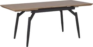 Beliani Stół do jadalni rozkładany 140/180 x 80 cm ciemne drewno z czarnym BARBOSA 1