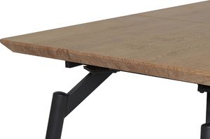 Beliani Stół do jadalni rozkładany 140/180 x 80 cm ciemne drewno z czarnym BARBOSA 6