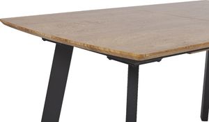 Beliani Stół do jadalni rozkładany 160/200 x 90 cm ciemne drewno z czarnym SALVADOR 6