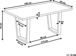 Beliani Stół do jadalni 160 x 90 cm ciemne drewno AUSTIN 4