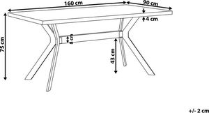 Beliani Stół do jadalni 160 x 90 cm efekt betonu BENSON 7