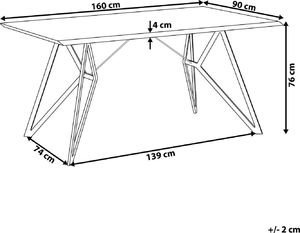 Beliani Stół do jadalni 160 x 90 cm jasne drewno BUSCOT 5