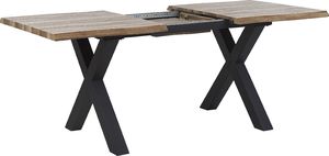 Beliani Stół do jadalni rozkładany 140/180 x 90 cm ciemne drewno z czarnym BRONSON 3