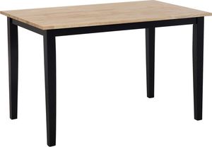 Beliani Stół do jadalni drewniany 120 x 75 cm jasne drewno z czarnym HOUSTON 1