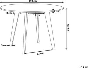 Beliani Stół do jadalni 110 cm efekt marmuru z czarnym MOSBY 5