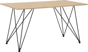 Beliani Stół do jadalni 140 x 80 cm jasne drewno z czarnym KENTON 1