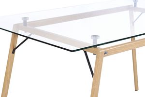 Beliani Stół do jadalni szklany 140 x 80 cm KAMINA 3