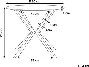 Beliani Stół do jadalni szklany okrągły 90 cm ALTURA 4