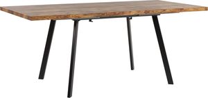 Beliani Stół do jadalni rozkładany 140/180 x 90 cm jasne drewno z czarnym HARLOW 1