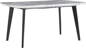 Beliani Stół do jadalni rozkładany 160/200 x 90 cm efekt marmuru z czarnym MOSBY 3