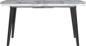 Beliani Stół do jadalni rozkładany 160/200 x 90 cm efekt marmuru z czarnym MOSBY 4