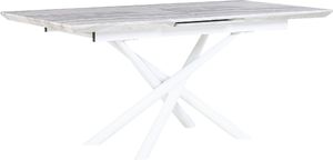 Beliani Stół do jadalni rozkładany 160/200 x 90 cm efekt marmuru z białym MOIRA 3