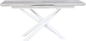 Beliani Stół do jadalni rozkładany 160/200 x 90 cm efekt marmuru z białym MOIRA 4