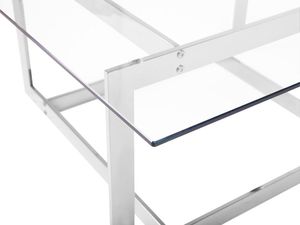 Beliani Stolik kawowy szklany srebrny CRYSTAL 3