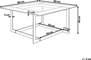 Beliani Stolik kawowy szklany srebrny CRYSTAL 5