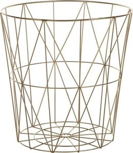 Beliani Stolik pomocniczy z miejscem do przechowywania jasne drewno ze złotym LANARK 2