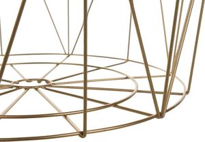 Beliani Stolik pomocniczy z miejscem do przechowywania jasne drewno ze złotym LANARK 5