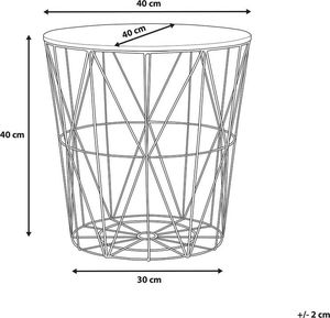 Beliani Stolik pomocniczy z miejscem do przechowywania jasne drewno ze złotym LANARK 6