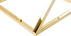 Beliani Stolik pomocniczy szklany złoty BEVERLY 4