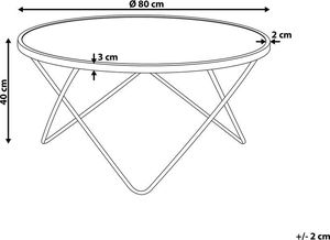 Beliani Stolik kawowy biało-złoty MERIDIAN II 5
