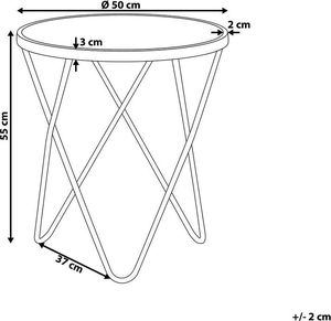 Beliani Stolik pomocniczy efekt marmuru biało-srebrny MERIDIAN II 5