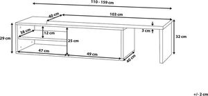 Beliani Szafka RTV ciemne drewno z białym YONKERS 8