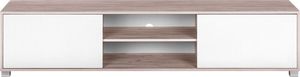 Beliani Szafka RTV jasne drewno z białym LINCOLN 2