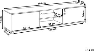 Beliani Szafka RTV jasne drewno z białym LINCOLN 8