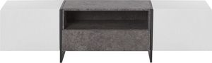 Beliani Szafka RTV LED efekt betonu z białym RUSSEL 3