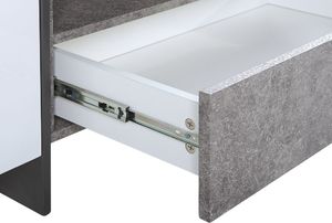 Beliani Szafka RTV LED efekt betonu z białym RUSSEL 7