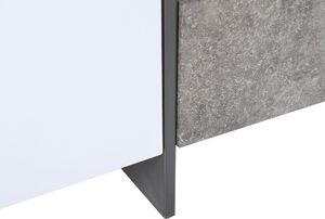 Beliani Szafka RTV LED efekt betonu z białym RUSSEL 8